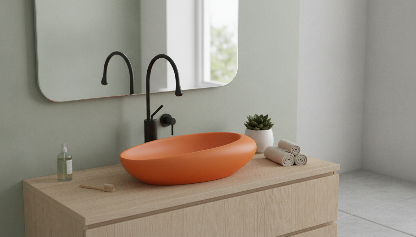 Nordic Oval Ceramic Vessel Basin for Calm Bathrooms